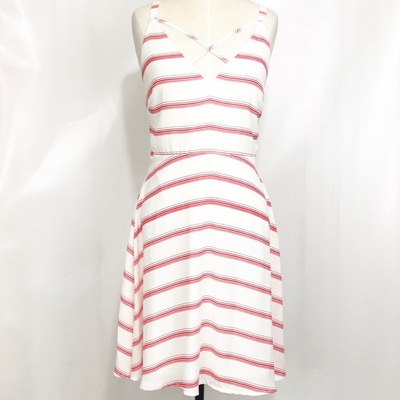 red and white striped sundress